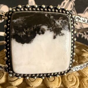 White Buffalo Bracelet 
Sterling Silver
Large flexible cuff